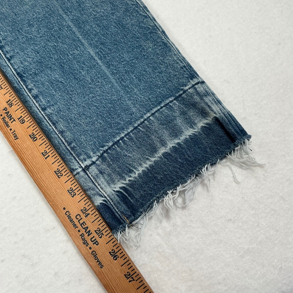 Lucky Brand High Rise Straight Leg Jeans Blue Button Fly Released Hem 0/25 - Picture 2 of 9